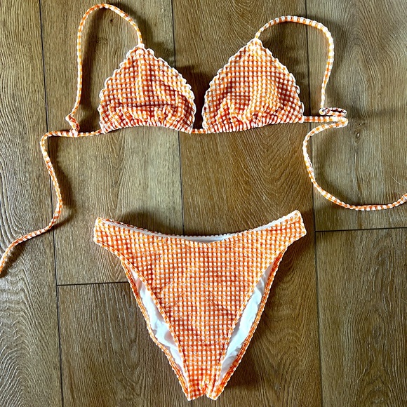 Abercrombie & Fitch Other - Abercrombie Orange Gingham Bikini